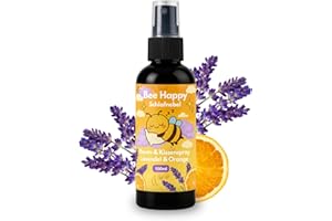 CAVERZ Bee Happy Kissenspray 100ml – Bio Lavendel-Orangen mit ätherischen Ölen. Frischer Duft für Kissen, Bett & Schrank. Ideal für Yoga, Entspannung, Konzentration & als Raumspray.