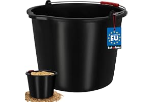 KOTARBAU® Murbrukshink, Bygghink 20 L, Cementhink, Murhink av Plast | Betonghink, Murbrukshinkar, med Hällpip och Handtag, Svart, Rund