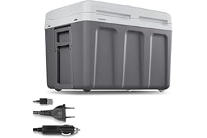 MEDION Nevera portátil con función de Calor (eléctrica, 2 en 1, refrigeración y Calentamiento, 40 litros, conexión 3 en 1, 5 V USB, 230 V y Adaptador para Coche de 12 V, para Coche, camión, Camping