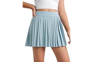 CRZ YOGA Girl's High Waisted Pleated Skirt with Inner Shorts Tennis Skater School Uniform Kids Teen Skorts with Pockets