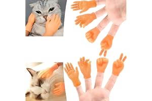 Mini Rubber Finger Hands,Small Realistic Tiny Hand Gloves for Fingers, Funny Miniature Finger Puppets, Gag Gifts, Cat Massage Toys, Novelties & Prank Accessories