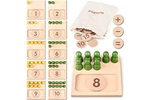 DINORUN Giochi Montessori 3 4 5 6 Anni Giochi in Legno Giocattoli Educativi Giochi Matematici con Custodia Giochi Didattici Regalo Bambini Bambina 3 4 5 6 Anni