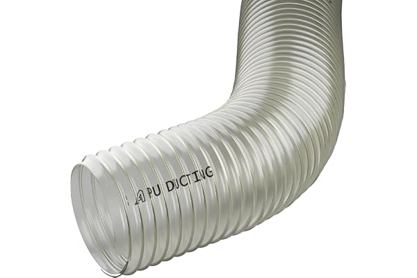 100 mm/4 tum klart polyuretanrör för damm, ångor, ånga, träavfall, luftextraktion, ventilation, 3 meter lång