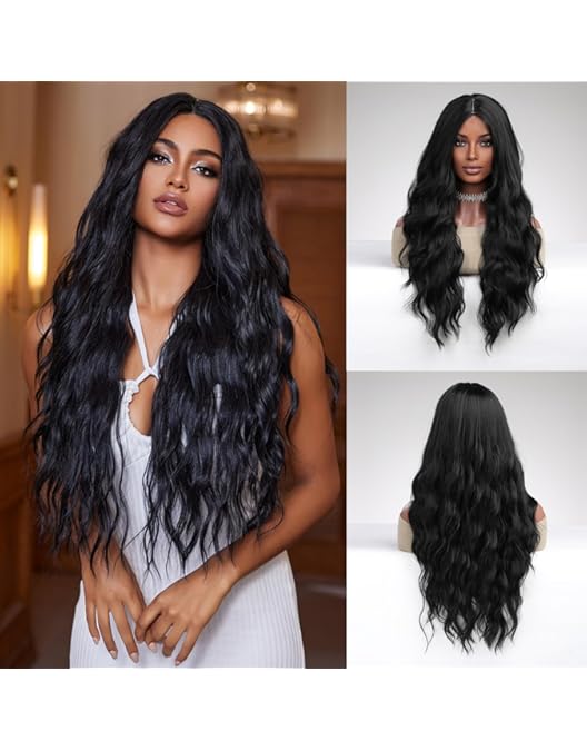 Aazon.co : Esee Long Straight Brown Wigs For Woen With Highlight - View #3