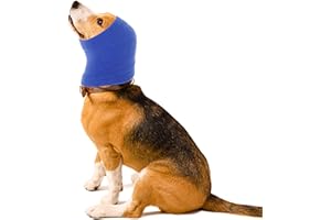 Cobee Dog Snood for Neck and Ears Warmer, Pet Ear Covers for Comfort Anti-anxiety Bathing Grooming, Reducing Noise (M Size, Blue)