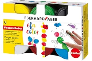 ‎EBERHARD FABER Eberhard Faber 578606 - Fingerfarben EFA Color, 6 Farben mit je 40 ml, Fingerfarben Kinder ungiftig