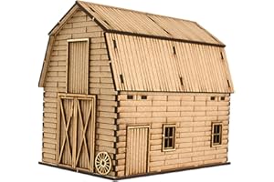 MagiDeal 1/72 En Bois Maison Européenne Entrepôt Architecture Scène DIY Architecture Éducative Scène Modèle pour Micro Paysage Accessoire Diorama Décor, grange A