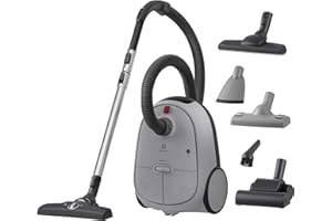 Electrolux 600 Aspirateur traineau avec Sac, Kit pour Poils d'animaux, 50% de Plastique Recyclé, 1x Filtre Hygiène HEPA 12 Lavable, Cordon 12m XXL, EB61A5UG, Gris