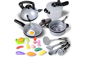 kramow Cocina de Juguete, Accesorios Cocina Juguetes, Utensilios Cocina Juguete, Vajilla Juguete, Cocina Regalo Infantil Niño Niña 3 + años