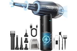 MECO ELEVERDE Souffleur Air Comprimé et Aspirateur 2 en 1, Dust blower Dépoussiérants Puissants électrique 100000 tr/min, Soufflette Air Comprimé Nettoyage PC pour Clavier, Canapé, Voiture (Noir)