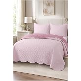 Perla &Ccedil;ift Kişilik Yatak &Ouml;rt&uuml;s&uuml; Seti 240x260cm - Volanlı 2 Yastıklı%100 Polyester - Pembe Nevresim Takımı