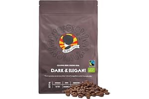 ‎AFRO COFFEE AFRO COFFEE Dark & Elegant I 500g Premium Bio Kaffeebohnen Fairtrade I 100% Arabica Kaffee Bohnen I Bohnenkaffee aus Äthiopien mit Noten von Bitterschokolade I handgepflückt, dunkel geröstet, säurearm