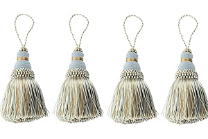 Fenghuangwu Colorful Tassel Key Tassel DIY Accessories for Curtain and Home Decoration 4 Packs (Mix blue)