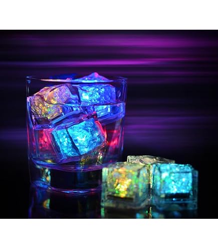 Glaçons Lumineux LED Xrten - Lot De 12 Multicolor | Activation Par Eau | Pour Fêtes Et Soirées