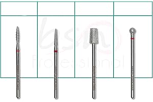 Kit Punte #2 FAST MANICURE - 4 punte diamantate per fresa elettrica INCLUDE PUNTA TORNADO rimozione cuticole, pulizia unghie - Nail drill bits set | Beauty Space nails