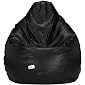 StyleOceans Bean Bag Cover Without Beans (Large, Black)