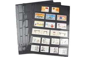 MUROAD Lot de 10 feuilles de timbres pour classeur à timbres, 6 pages pour collectionneurs, lot professionnel (6 lignes)