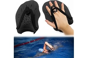 WINMANY 1 Pair Hand Paddles for Swimming Swim Paddles with Adjustable Straps Power Strength Training Aid Pool Exercise Equipment Accessories for Adults Kids Children Unisex