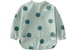 Nombear ® Bavoir Manches Longues pour Bebe - Bavoirs Bebe Imperméable, Tablier Bebe pour Manger, Tablier Enfant Repas, Bavoir DME, Blouse Bebe Repas