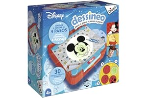 Diset - Dessineo Paso a Paso Disney, Juguete Educativo para Aprender a Dibujar los Personajes Favoritos de Disney para niños a Partir de 4 años, Varios, 32,5x30,6x10,2