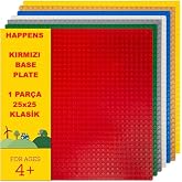Classic Kırmızı Zemin Plaka, +4 Yaratıcı Oyuncak Yapım Seti (1 Par&ccedil;a) 25cmx25cm, Baseplate