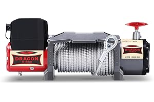 ‎DRAGON WINCH Dragon Winch - Elektrische Seilwinde Maverick 24V 13000 lbs / 5897 kg, mit Stahlseil 20m für Abschleppwagen und Kommunalfahrzeuge mit kabelloser Fernbedienung + Winde Zubehör | IP67 Wasserdicht
