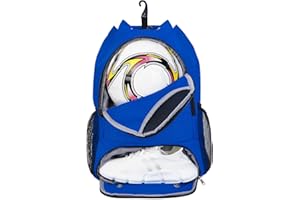 SPORTSNEW Mochila de Cuerdas Baloncesto Futbol Hombre Mujer Bolsa Deportiva Gimnasia Balon con Compartimento Para Zapatos y Bolsillo Húmedo Dos Bolsillos de Malla Para Botellas de Agua