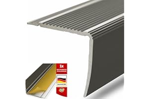 KARAT - Profilé de marches d'escalier en aluminium - Forme en L - Profilé d'angle - Cornière d'escalier - Matériel de montage inclus (Integral, L100x3x3,5 cm, Autocollant, Champagne