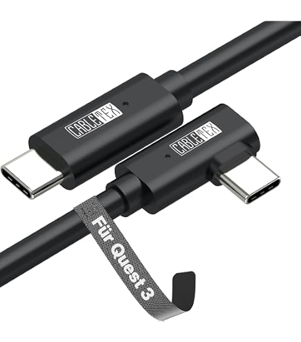 Mcbazel Cavo Link VR 6m Tipo-C A USB 3.0 Angolato - Intrecciato, Ricarica Rapida 3A Per Oculus Quest 2/3 E PC