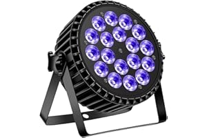 U`KING UKing par led 18x10W luci da palcoscenico LED 4 in 1 RGBW con DMX512 e 8 Canali, controllo del suono alta ad luminosità multi cambiamento di colore, per Feste DJ, Luci Discoteca, Matrimoni, Bar