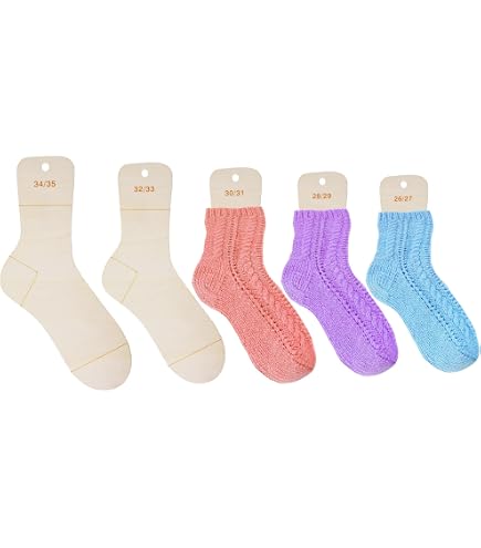 Lot De 5 Planches à Chaussettes Taille 36-45 - Bloque-Chaussettes En Bois Pour Tricot