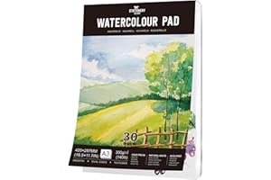 Stationery Island Aquarellpapier A3 300g, 30 Blatt Aquarellblock A3, Aquarell Papier für Wasserfarben, Aquarell Skizzenbuch, Watercolor Paper für Studenten,Anfänger, Skizzenbuch Aquarell