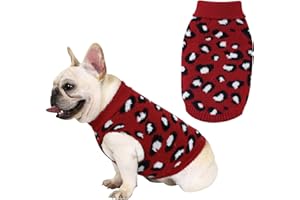 HADETOTO Dog Cat Jumper Warm Pet Sweater Knitwear Coat Apparel Autumn Winter Dog Clothes(Red-XL)