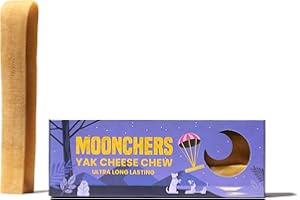 Moonchers Yak Chews for Large Dogs - 130g Yak Milk Dog Chews - For Dental Health and Long-lasting Enjoyment - For Large Dogs (Large (130g) Chew, Pack of 2)
