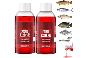 ASHOPFUN Atractantes de peces con aroma a gusano rojo para cebos, fuerte atrayente concentrado de gusano rojo, aditivo líquido para cebo de peces, concentrado de gusano rojo, potenciador de atracción de