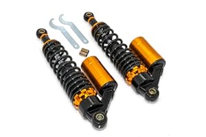MXT Tuning Suspension Struts Maxtuned 325-355 mm with External Expansion Tank Black/Gold for Simson S50, S51, S70 Shock Absorber