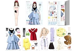 DUBBULON Bambola Carta Magnetica Da Vestire - Vesti La Bambola Principessa Alla Moda Fai-da-te Con Più Di 30 Pezzi Di Abbigliamento | Adesivo Per Bambole Di Carta Riutilizzabile | Per Ragazze Dai 3 Anni In Su