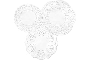 MAYPLOUS 300 fogli centrini di carta pizzo rotondi bianchi ritagli di carta vuoti carta per collage vintage carta decorativa retrò carta per decoupage sottile 3 formati piccoli 3,5"/4"/4,5" (Doily)