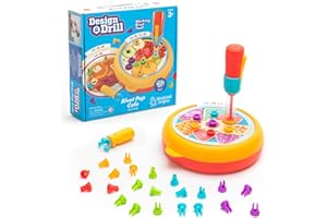 EDUCATIONAL INSIGHTS Learning Resources Design & Drill Café Rivet Pop, Jouet STEM 44 pièces avec riveteuse Manuelle, Jouet pour motricité Fine, Jouet sensoriel, dès 3 Ans