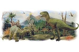 RoomMates – Adhesivo para Pared Gigante Escena de Dinosaurio, Multicolor