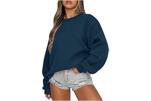 wuitopue Sweatshirt Damen Langarm Rundhals Pullover ÜBergrößen Elegant Blusentops Casual Locker Pullover Langarm Pullis Langarmshirt Sportshirt Sweatshirt Winter Pullover Einfarbige
