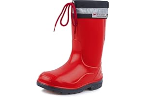 Ladeheid Bottes de Pluie Mixte Enfant Bottes en Caoutchouc Resistantes à l'eau pour Fille et Garçon Chaussures Imperméables LA-972
