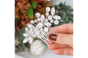 Unicra Bride Wedding Hair Comb Crystal Hair Combs Accessories Bridal Hair Pieces for Women and Girls (Silver)