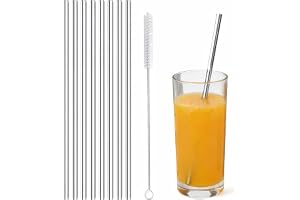 Sugrör i rostfritt stål, metall, återanvändbart sugrör för juice, iskaffe, kall dryck, vatten, högbollsglas, 340,2/396,9/46/2