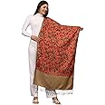Zamour Kashmiri Women's Embroidered Woolen Shawl/Stole Wrap