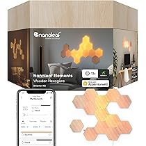 Nanoleaf Elements Hexagon Starter Kit, 13 Wood Look LED Smart
