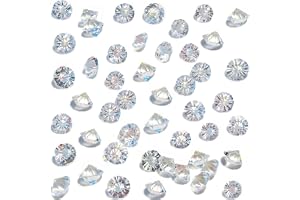 HAKACC 500 stycken diamantmålningsdekoration, 10 mm briljanta glasdiamanter | Tydliga kristallädelstenar för bordsdekoration skotttid, glasdekoration diamanter för vasfyllning