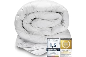 ‎FELUNA Feluna® 4-Jahreszeiten Kamelhaar-Decke aus 100% Kamelhaarflaum Ganzjahresdecke Steppbett Duo Bettdecke zum Knüpfen (4-Jahreszeiten, 135x200cm)