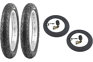 P4B | 10 Zoll Reifenset mit Schläuche (90° Ventil) |Kinderwagenreifen | Buggyreifen | Laufradreifen | Kinderwagen Schlauch 10x2 | Nicht für schmale Radaufhängung geeignet!