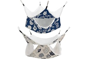 WORUIB Rat Hammocks for Cage, 2 Packs Guinea Pig Hammock, 20x20cm Ferret Bed, Soft and Durable Rat Cage Accessories, Suitable for Sugar Glider and Small Pets